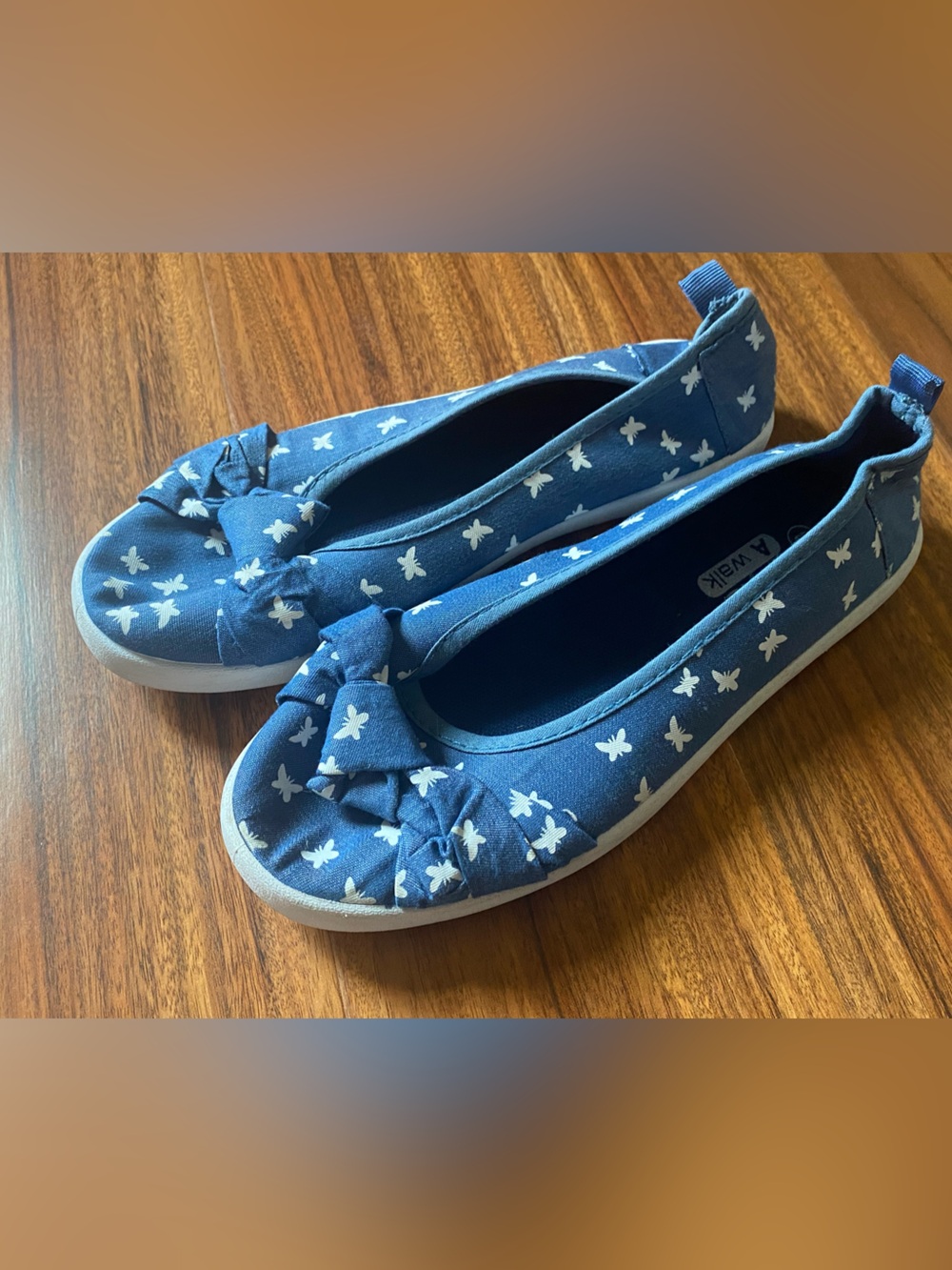 Take a Walk slide on butterfly print shoes